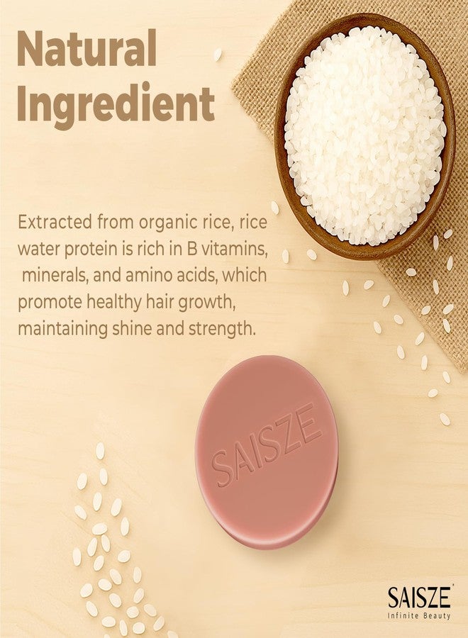 SAISZE Rice Water Shampoo Bar For Hair Growth, Rice Protein & Vitamins For Damage Repair, Strengthening Hair Shampoo For Women - Image 3